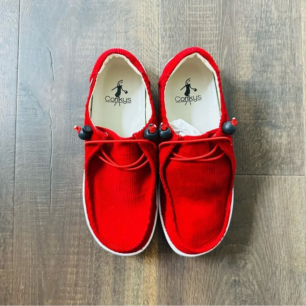 Corkys Kayak Red Corduroy Slip On Shoes | NIB | Size 7 - Picture 5 of 6